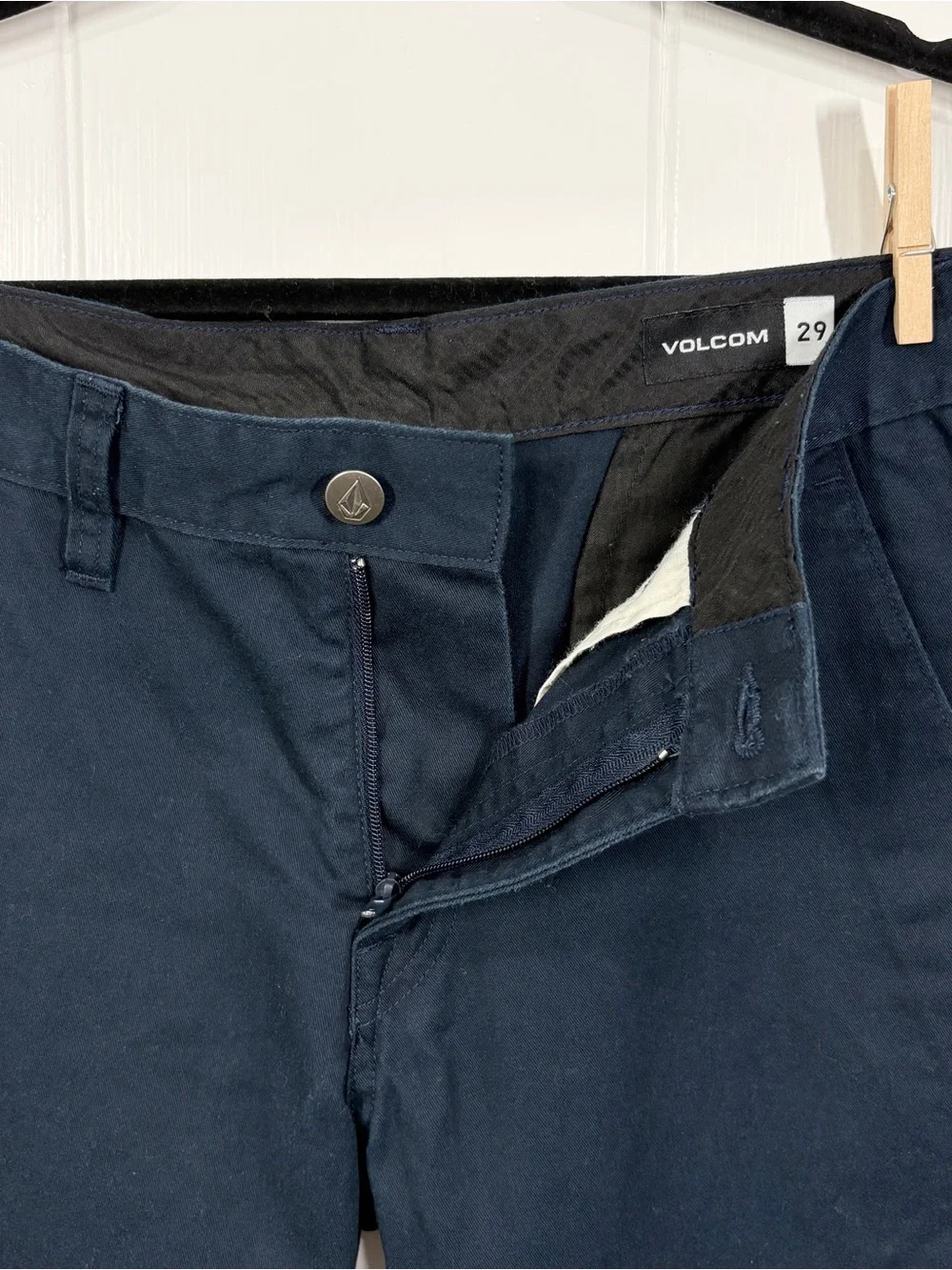 Volcom Mens Chino Pants Size 29 Navy Blue Tapered
